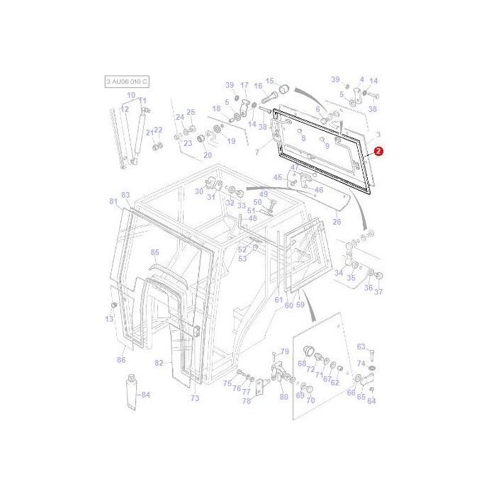 Massey Ferguson - Rubber Rear Window - 3476186M1 - Farming Parts