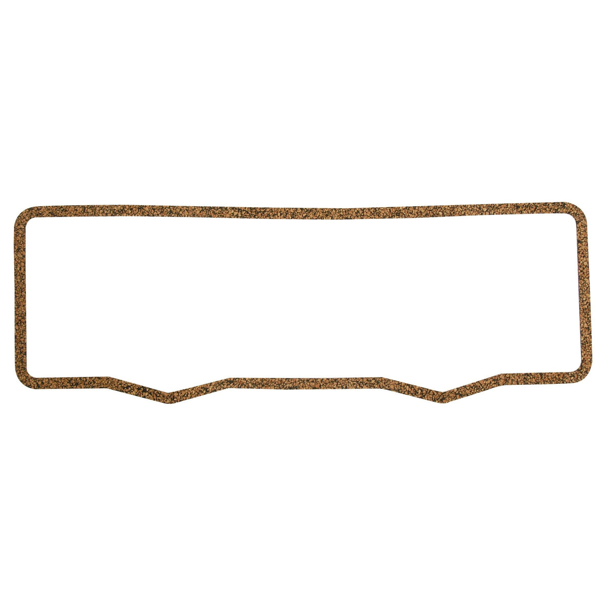 A Sparex Rocker Cover Gasket - 4 Cyl. (Sparex Part No.S.40628) is a rectangular cork gasket with a slightly irregular shape, designed for creating a seal in machinery or automotive applications, perfect for use with Perkins engines.
