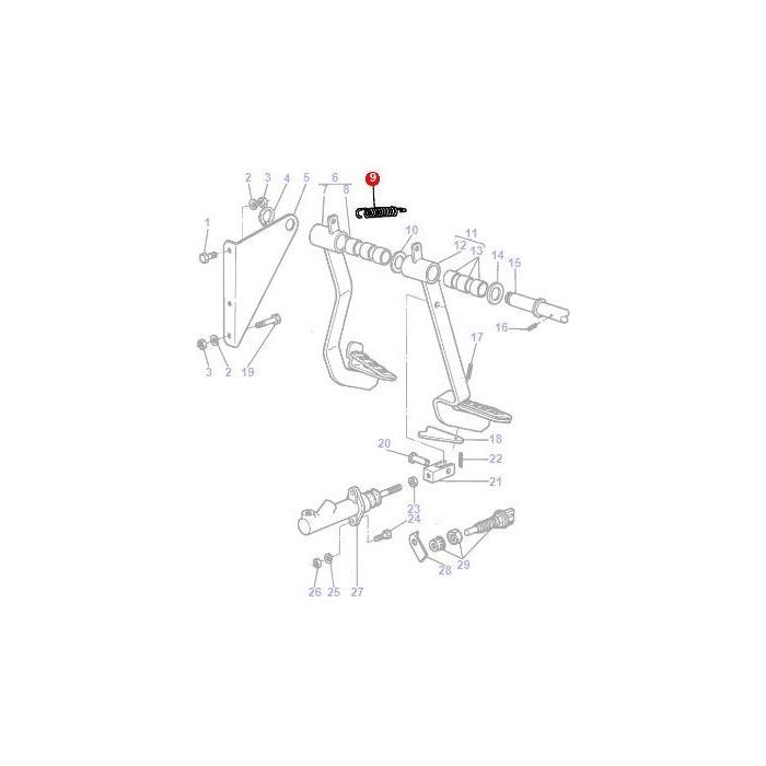 Massey Ferguson - Spring Foot Pedal - 1425298M1 - Farming Parts