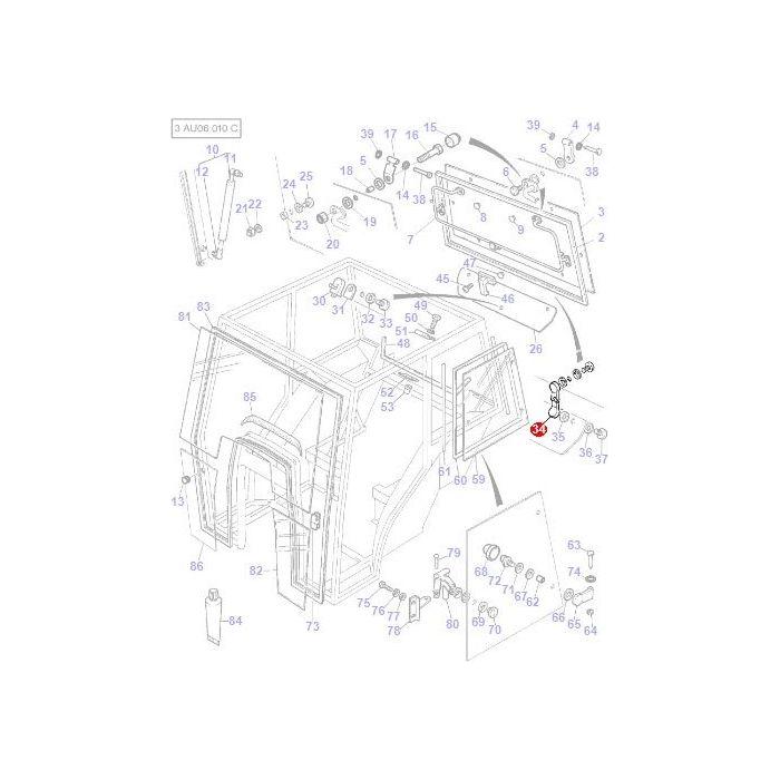 Massey Ferguson - Hinge Lower - 3477708M91 - Farming Parts