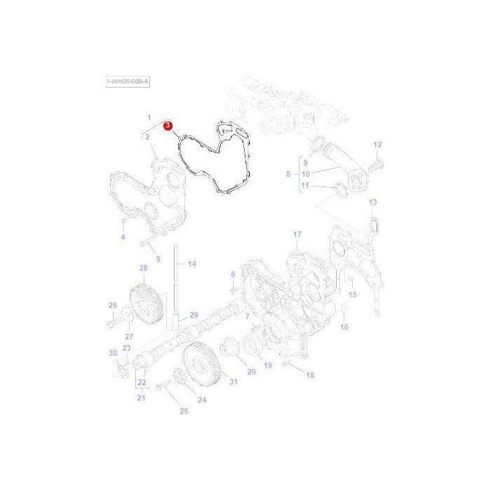 Massey Ferguson - Gasket Timing Cover - 4224958M1 - Farming Parts