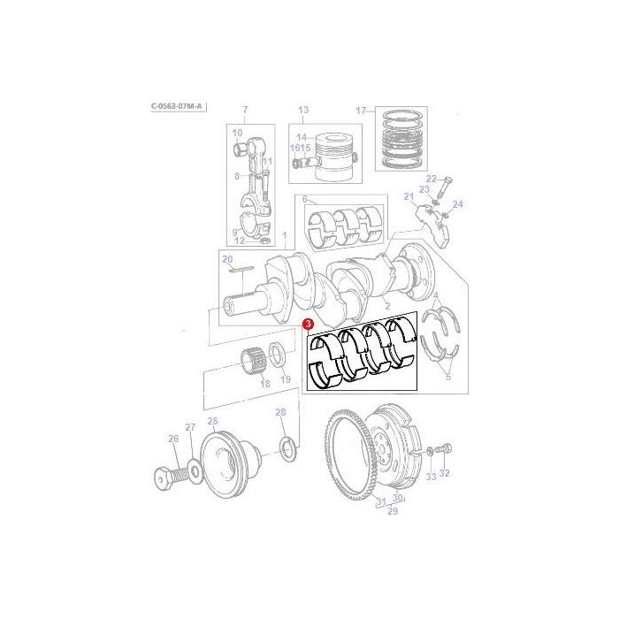 Massey Ferguson - Bearing Kit Main - 746156M91 - Farming Parts