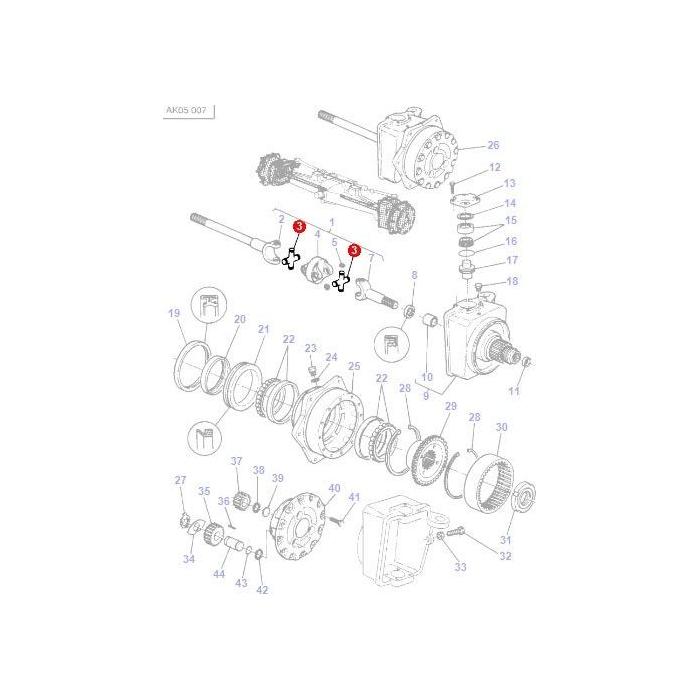 Massey Ferguson - Universal Joint - 3428155M91 - Farming Parts