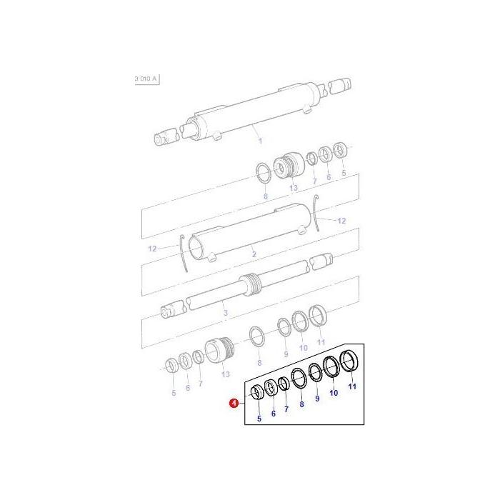 Massey Ferguson - Seal Kit Steering Cylinder 4WD - 3484327M92 - Farming Parts