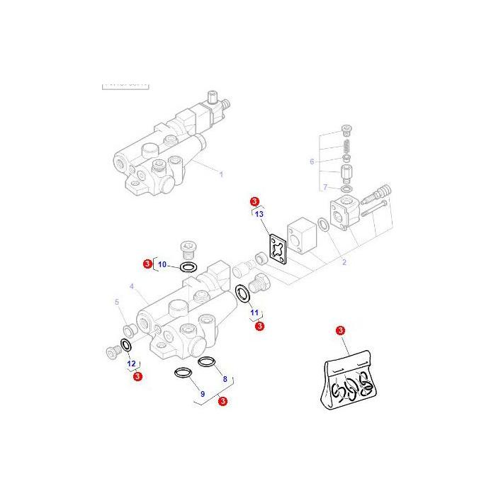 Fendt - Seal Kit Trailer Brake Valve - F716950030010 - Farming Parts