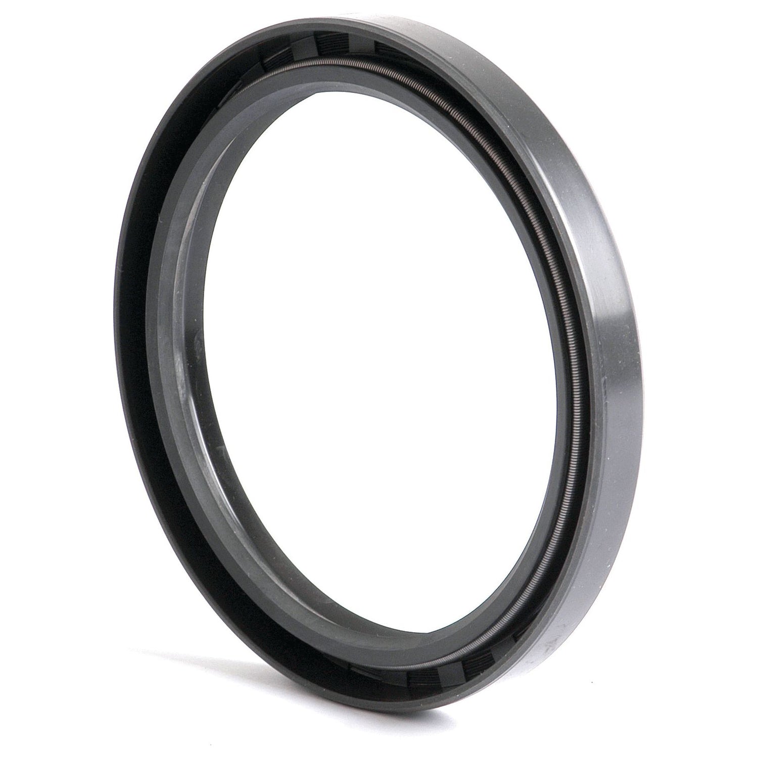Against a white background, a black, circular mechanical seal identified as the Metric Rotary Shaft Seal, 105 x 130 x 13mm Double Lip by Sparex (Part No. S.50477), is displayed with both an inner and outer ring.