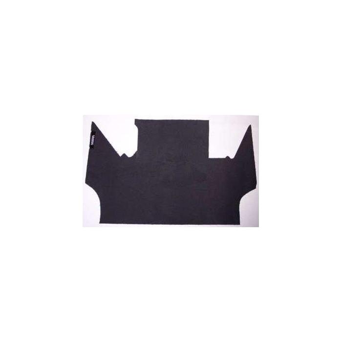 The Valtra - Floor Mat, ACP0049700 by AGCO, is a black rectangular automotive carpet designed specifically for Valtra's A3 Series cabins. It features cutouts on the sides and top edges and is showcased against a plain white background.
