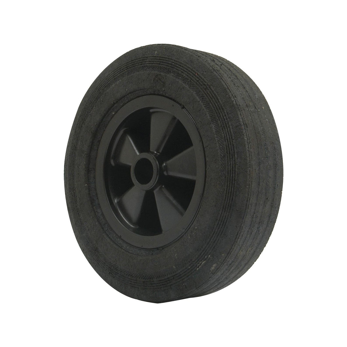 A Sparex brand black rubber Wheel Jack Replacement Wheel (Ø 200mm) - S.5163 with a plastic hub and a wheel width of 50mm is set against a plain white background.