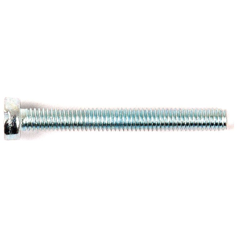 A Metric Cheese Head Machine Screw, M3x25mm (DIN 84) | Sparex Part No.S.54075, lies horizontally on a white background.