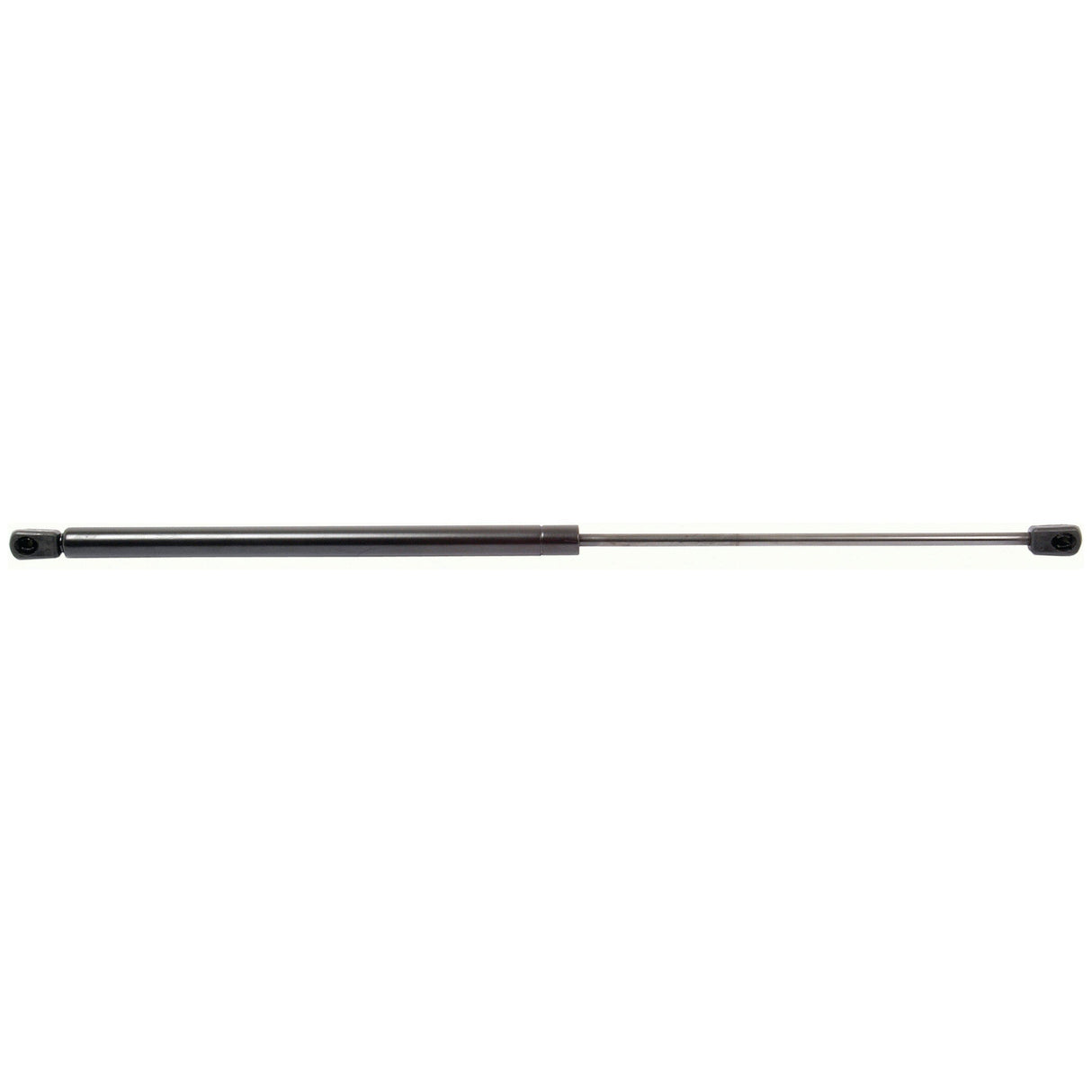 Sparex Gas Strut (S.54523) features a black cylinder and a chrome rod, includes connectors at both ends, delivers 150N of pressure, and has a total length of 585mm.