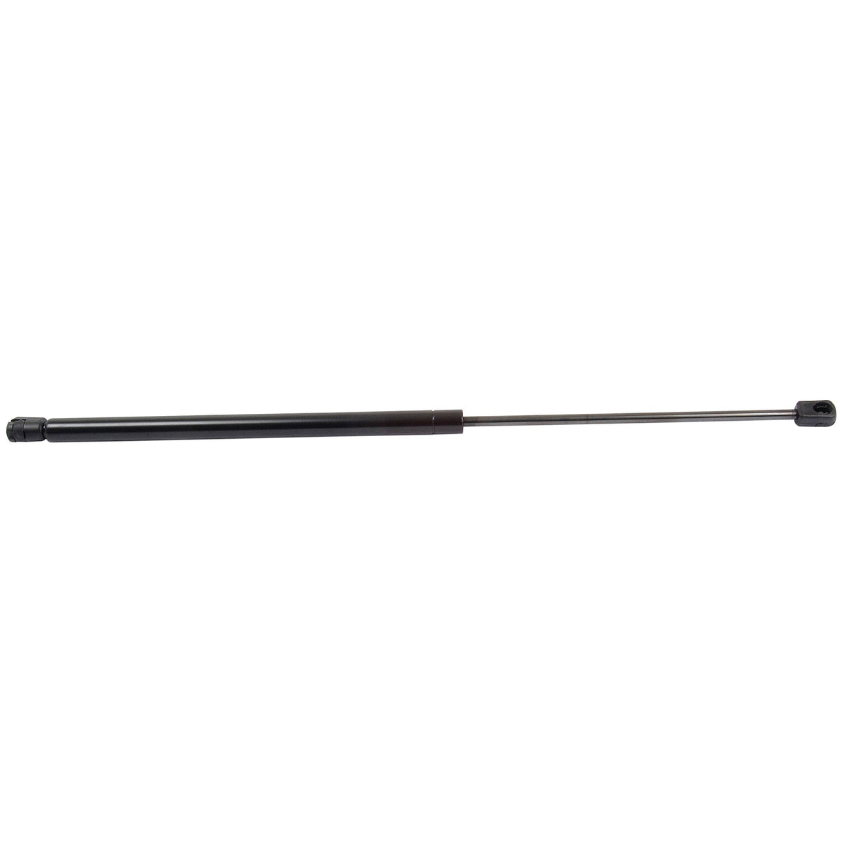 A black gas strut, S.54539 by Sparex, total length of 585mm with connectors on both ends, used for lifting and holding objects like car hoods or cabinet doors, featuring a ram stroke and pressure of 150N.