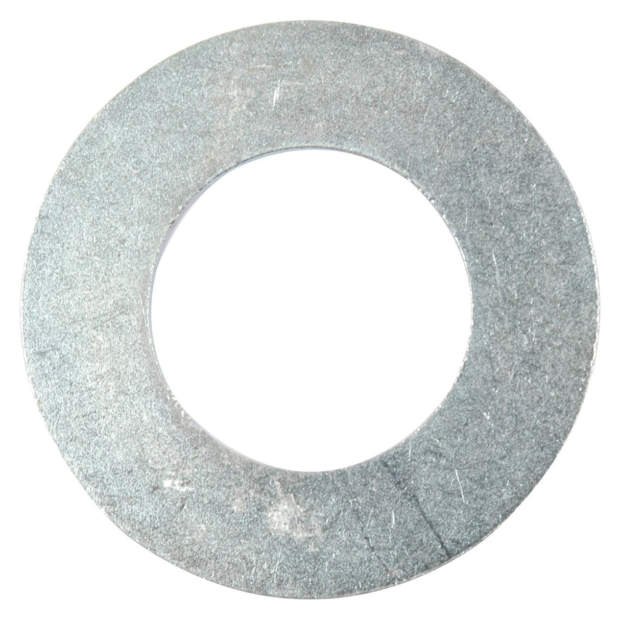 A plain, circular Imperial Flat Washer with a 1'' internal diameter, zinc plated for added durability, identified by Sparex Part No. S.54759 and adhering to DIN 125 standards.