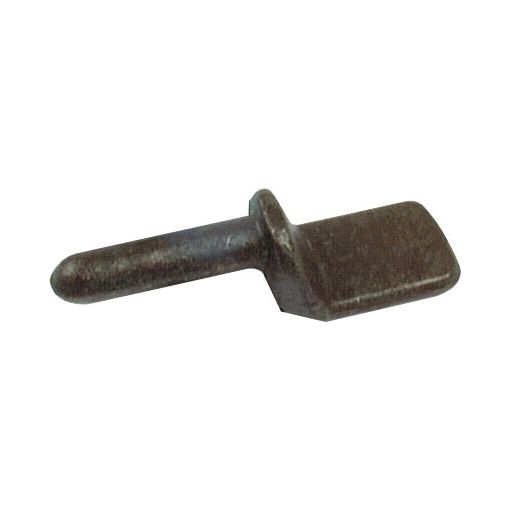 A close-up of a dark-colored metal tool with a cylindrical handle and a flat, rectangular end, possibly used for prying or lifting Sparex steel trailer parts, such as the Weld on Gudgeon Pin (Ø1/2", 12.5mm), Sparex Part No. S.55373.