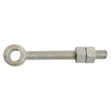 The Sparex Adjustable Gate Eye Bolt (Part No. S.55611) features a galvanised metal eye bolt with a threaded M20 x 64mm shaft and an attached hex nut, making it ideal for use as an adjustable gate eye bolt.
