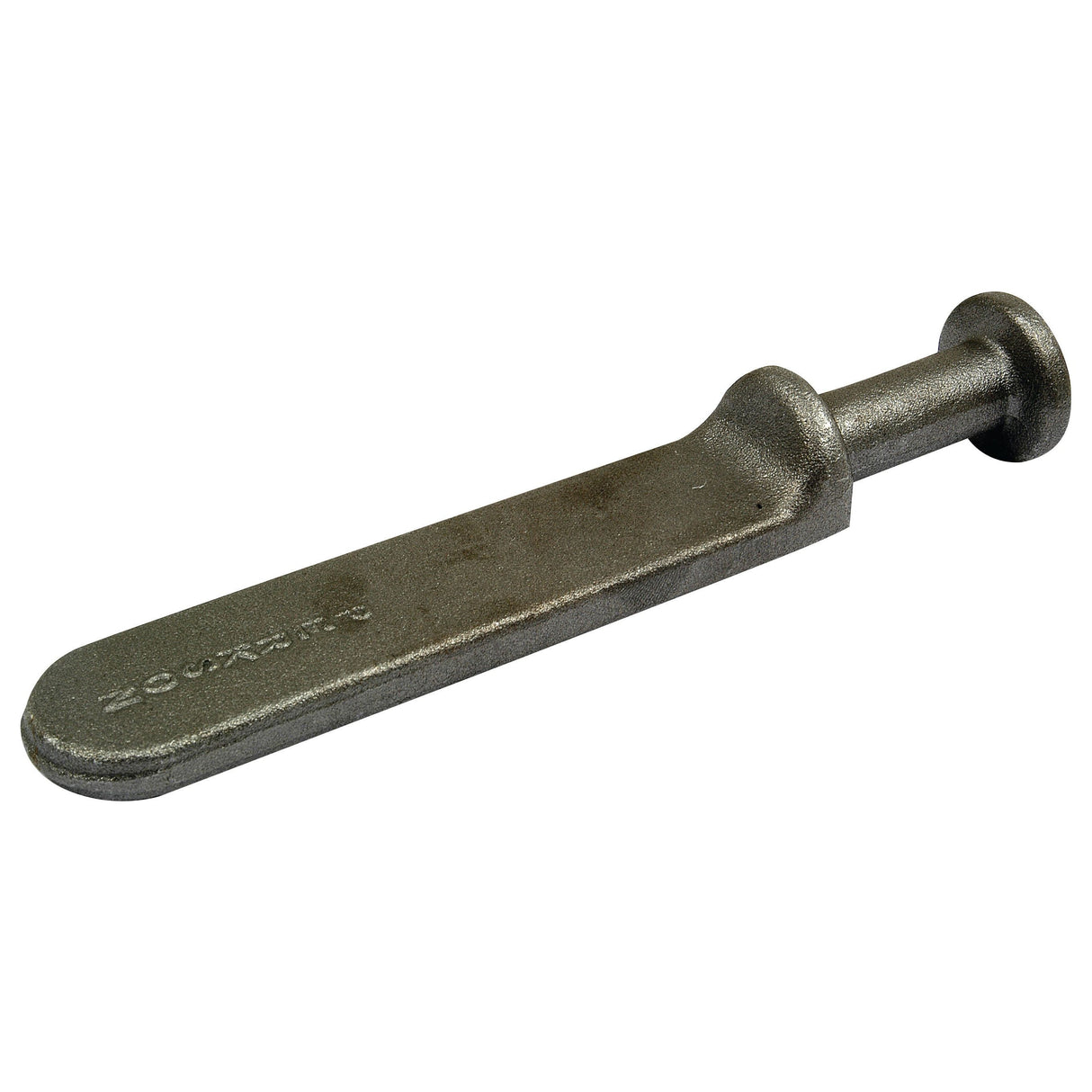 A Sparex Tail Board Lug - Weld On, Ø3/4'' x 145mm (Overall length) | Sparex Part No.S.55925, featuring a flat, elongated base and a cylindrical top.