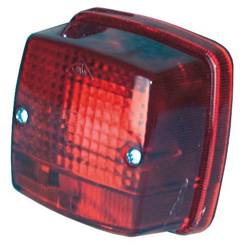 Here's the rewritten sentence:
A red plastic rear combination light cover from Sparex featuring a rectangular shape with a grid texture and two visible screws, compatible with Hella tail/brake lights (Product Name: S.56098).
