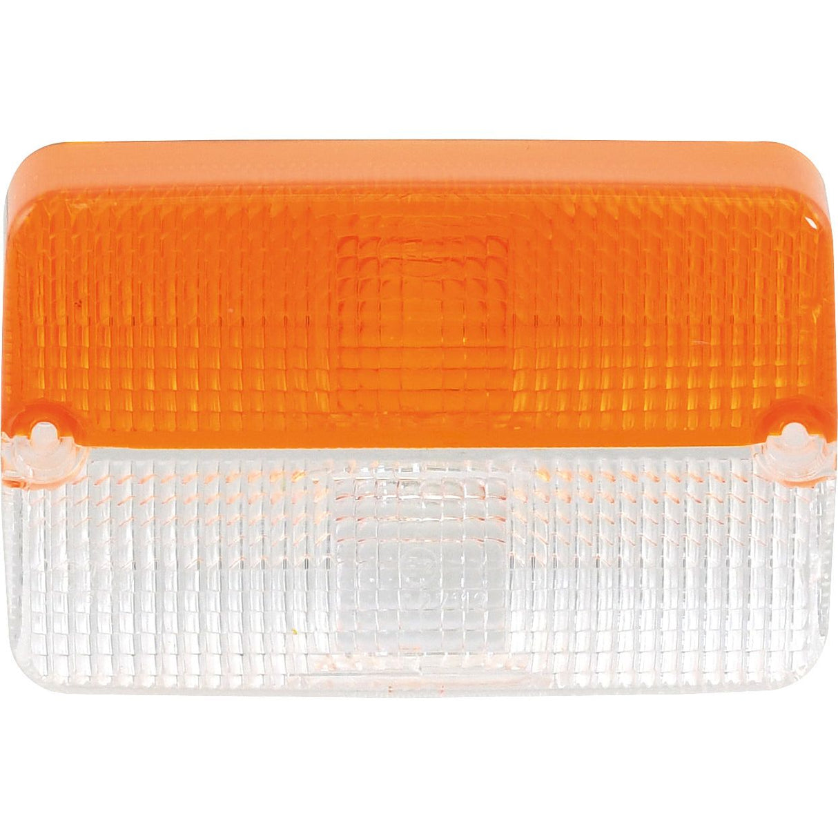 Introducing the Sparex Replacement Lens (Part No. S.56205): a rectangular, orange and clear polycarbonate cover featuring a textured pattern, perfect as a replacement lens for your front light, designed to fit models S.56139 & S.56122.