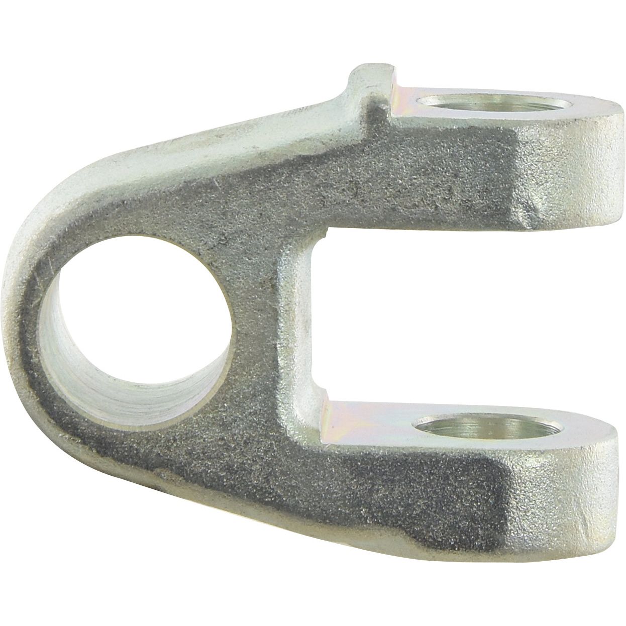 Close-up view of the Top Link Knuckle End - Cat. 36mm by Sparex, featuring two fixing holes on one side and a curved loop on the other. (Sparex Part No.S.56817)