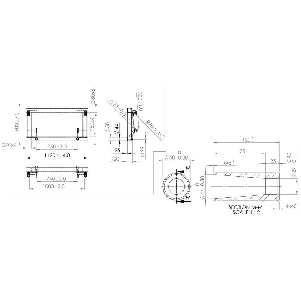 Bale Frame - 2 x M28 x 1250mm Conus 2 Tines (SHW Brand)
 - S.57080 - Farming Parts