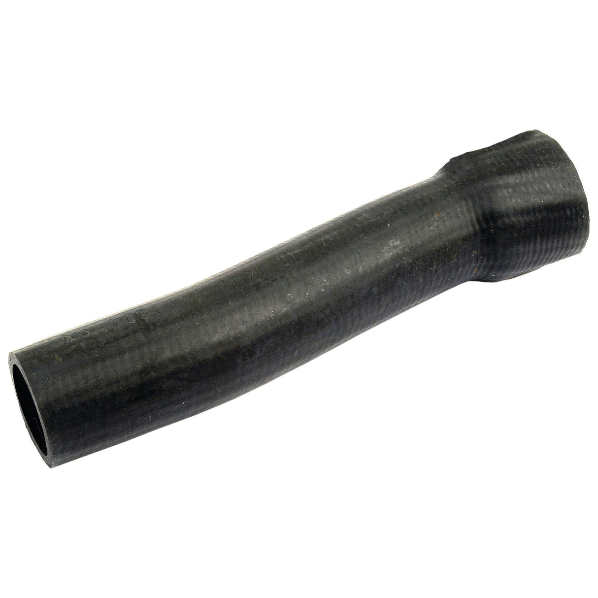 The Sparex Top Hose (Sparex Part No. S.57706) is a black rubber hose with a slightly curved and textured surface, featuring an inner diameter of 32mm at the smaller end and 42mm at the expanded end, compatible with Hose clip attachments.