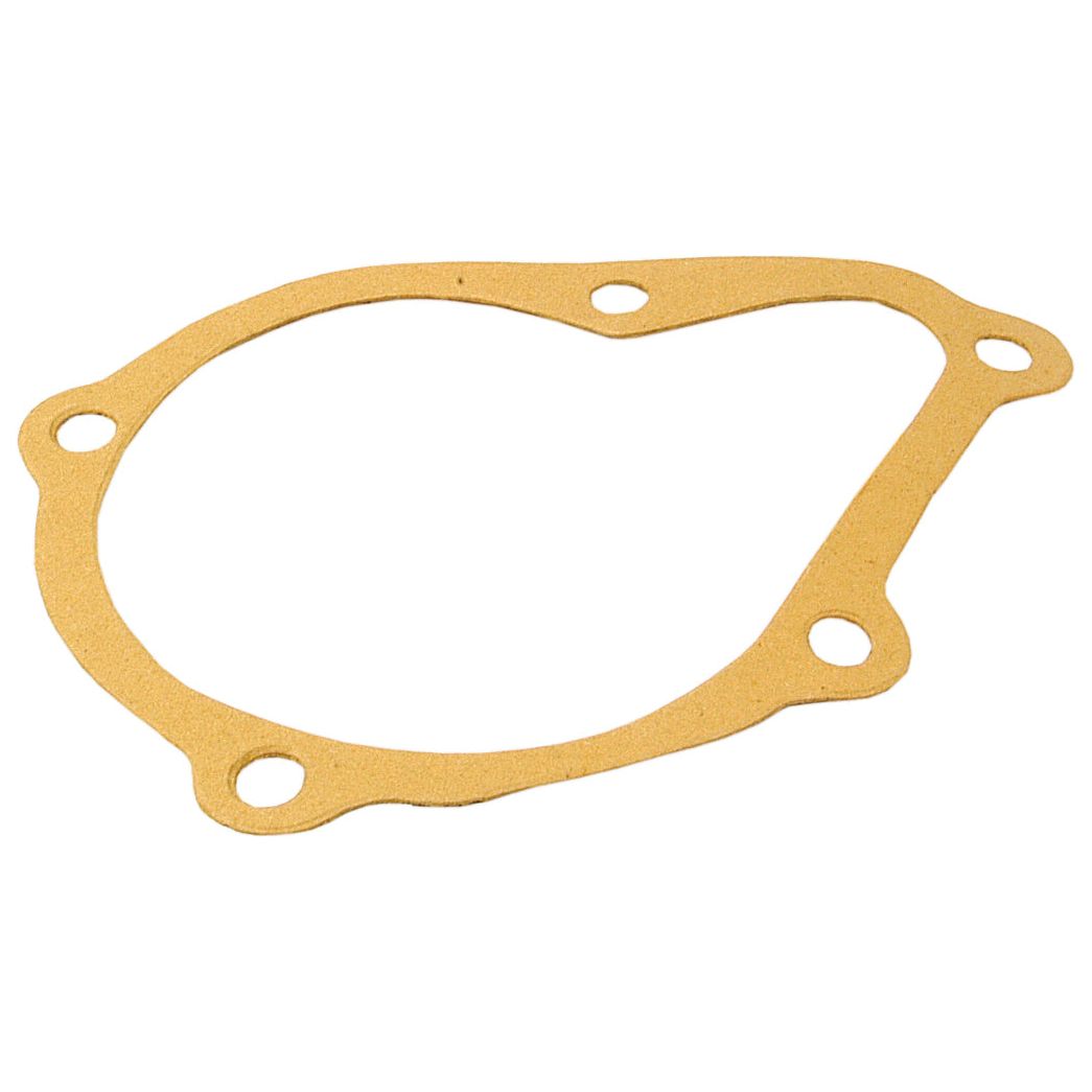 The Sparex Water Pump Assembly (Supplied with Pulley), part number S.57756, includes a flat, tan-colored gasket featuring an irregular oval shape and five bolt holes around the perimeter, specifically designed to fit seamlessly with International Harvester machinery.