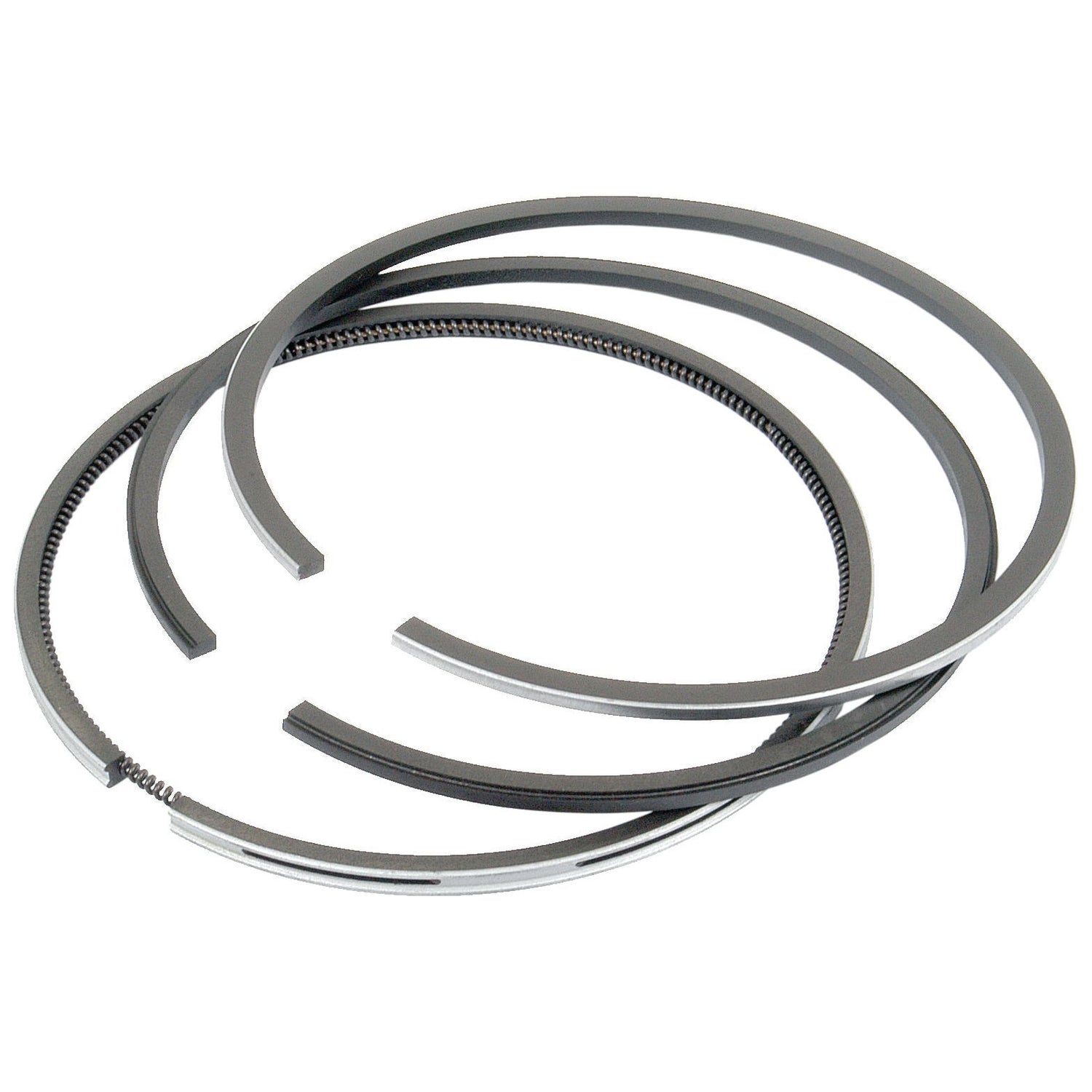 Three chrome-plated rings of varying sizes, labeled as Piston Ring | Sparex Part No. S.62029, are displayed overlapping each other against a white background.