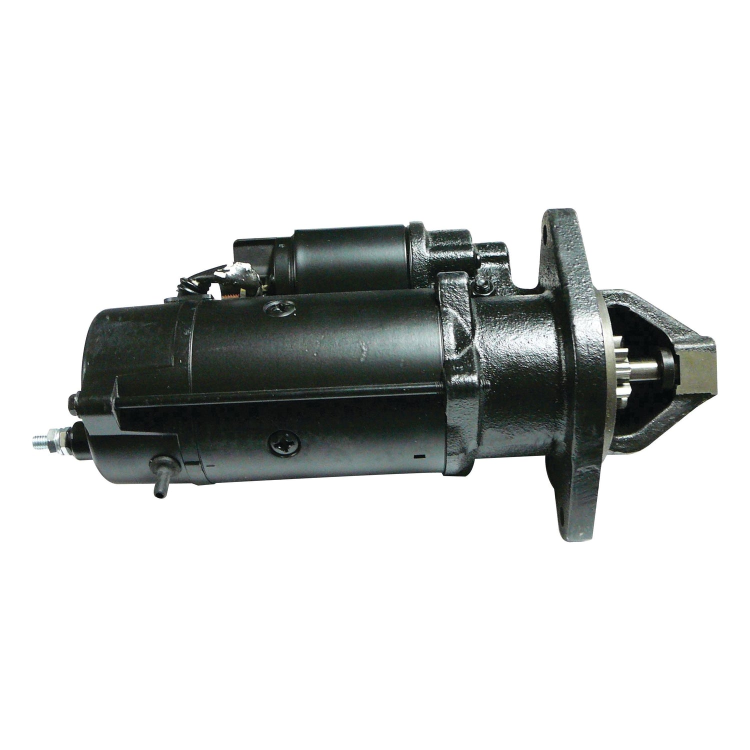 A Sparex black gear-reducted starter motor with visible mounting flange and solenoid, suitable for Ford / New Holland vehicles. This 12V, 4.2Kw motor is listed under Sparex Part No. S.67703.