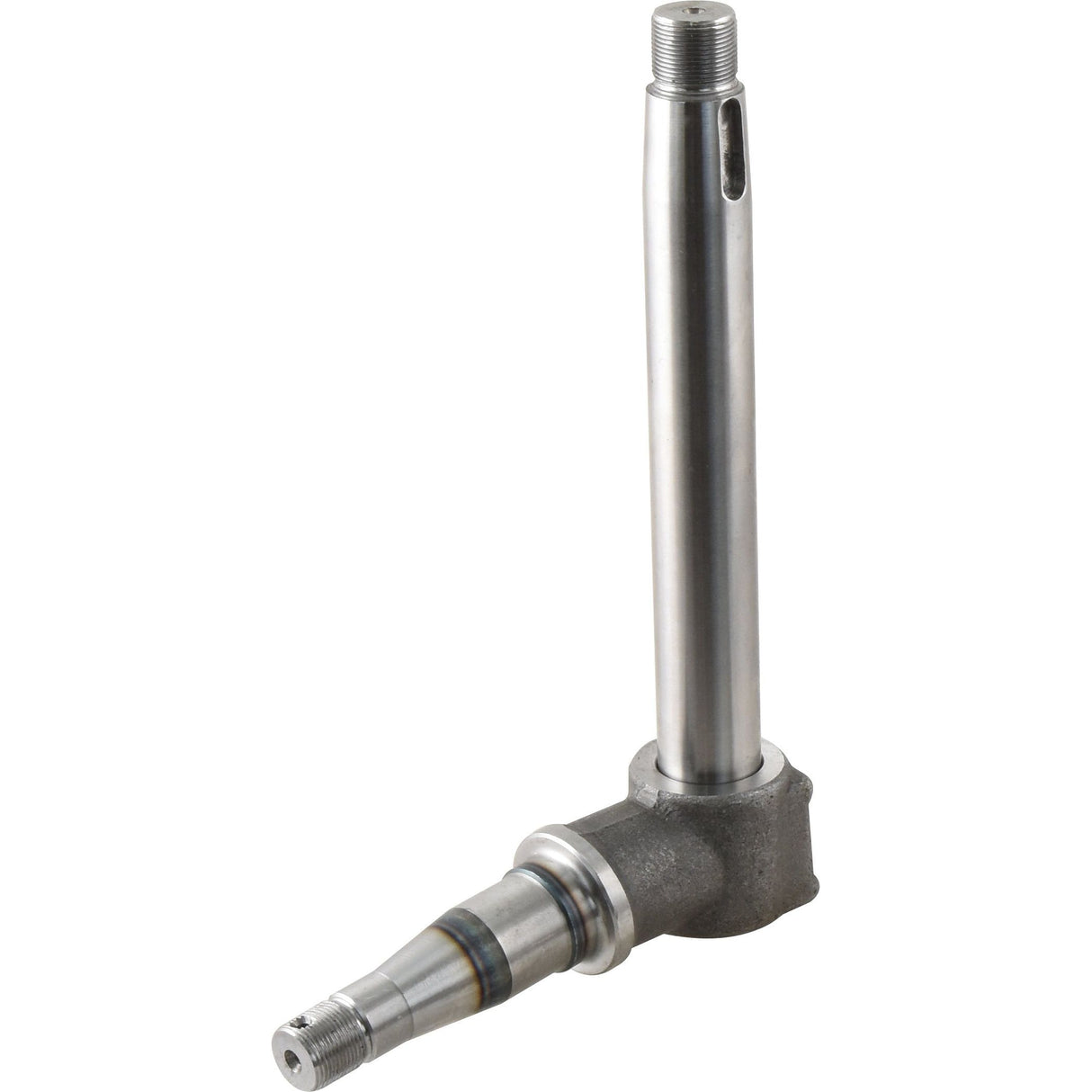 A Sparex Spindle LH (Part No. S.74897) is a steel automotive spindle featuring a threaded upper section and a thicker lower portion attached to a mounting base, designed for compatibility with Left Hand models.