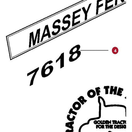 Massey Ferguson - Decal 7618 - 4375082M1 - Farming Parts