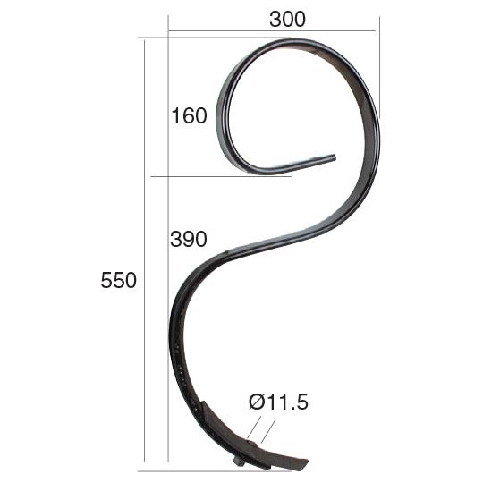 S Tine 32x10x550mm
 - S.77126 - Farming Parts