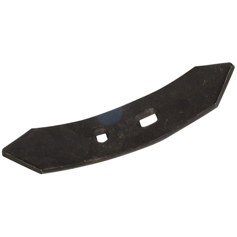 The Sparex Reversible Point (part no. S.77198), measuring 355x75x12mm with hole centers at 68/70mm, is a black curved metal plate featuring two rectangular cutouts in the center and pointed ends, designed for use with heavy-duty fasteners. This product fits as PB11.