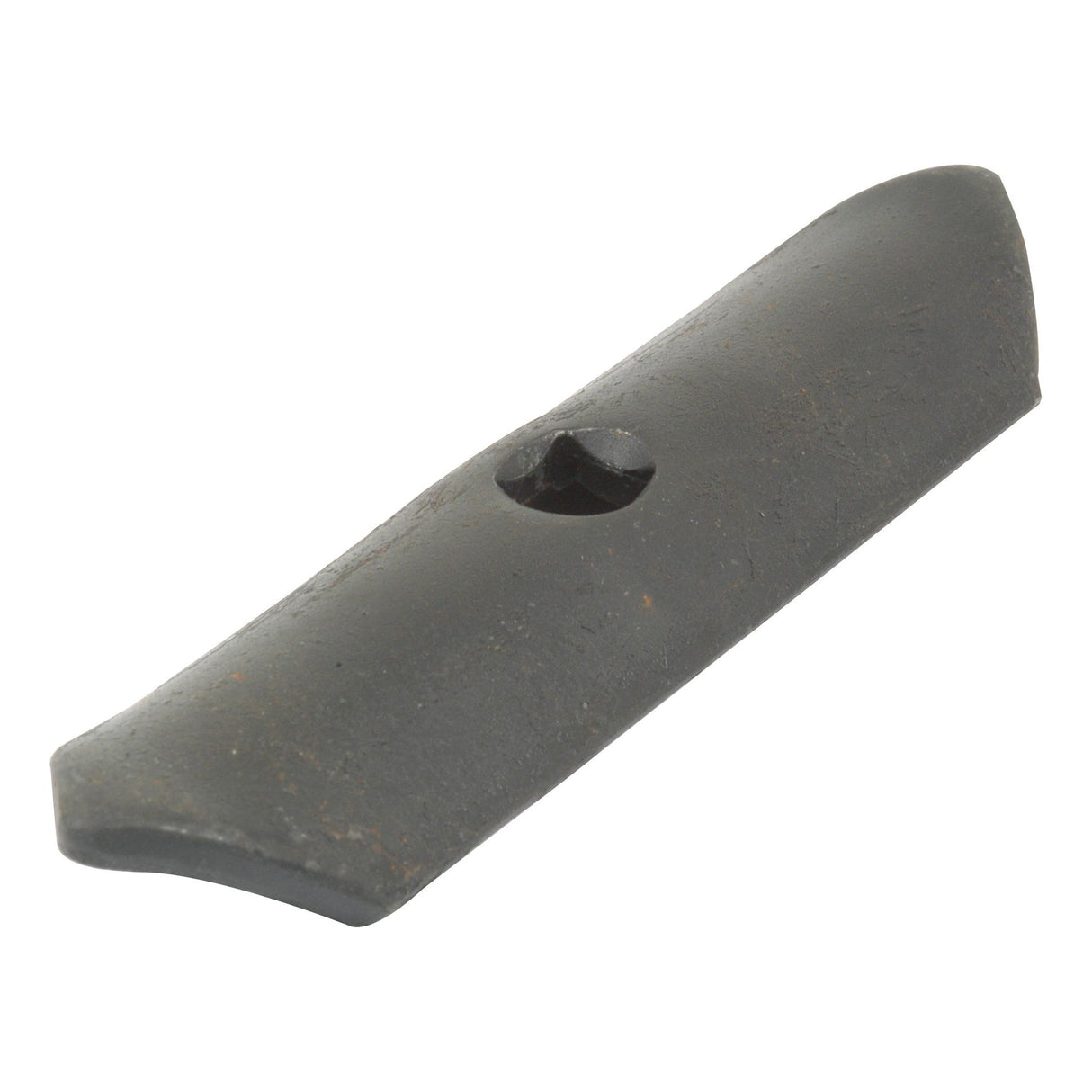 The Sparex Reversible Point 135x40x5mm (Sparex Part No. S.77246, fitting product code 01200229) is a metal wedge-shaped tool with a curved edge and a Hole Ø 10.5mm in the center, designed for cutting or splitting.