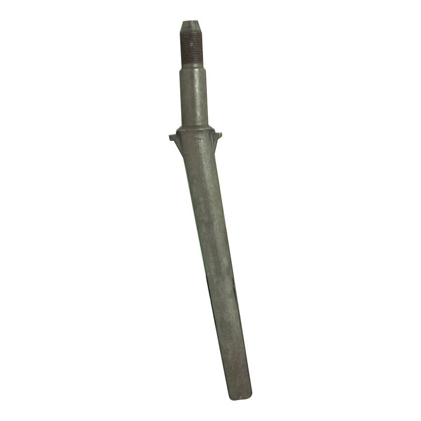 The Sparex Power Harrow Tine 335mm, a forged, metal threaded rod with a tapering cylindrical shape and a smooth metallic finish, is ideal for use with Universal Tractors. This replacement part for Lely fits as 11606021 | Sparex Part No. S.77264.