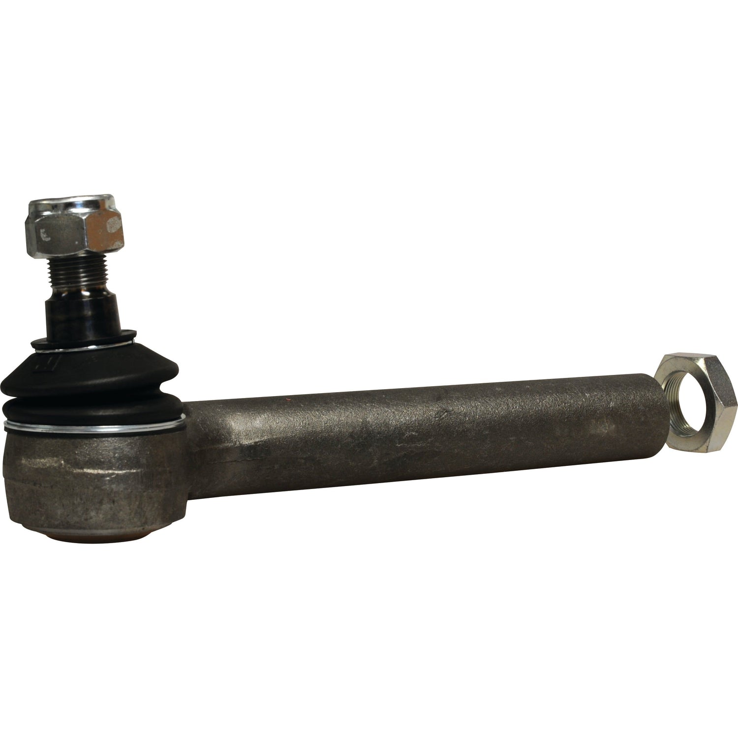 The Sparex Track Rod S.7818, measuring 256mm in length, is a metal tie rod end equipped with a threaded bolt and nut at the end. It features a right-hand (RH) inner side thread and is designed for use in automotive steering systems.