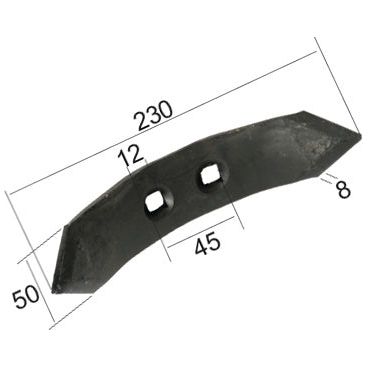 Reversible point 230x50x8mm Hole centres 45mm
 - S.79370 - Farming Parts