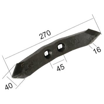 Reversible point 270x40x16mm Hole centres 45mm
- S.79371 - Farming Parts