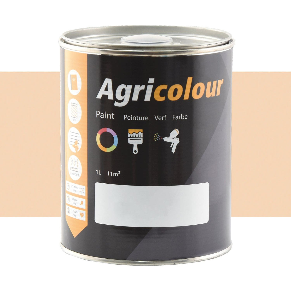 A 1-liter can of Sparex PAINT SAME CREAM - S.83587, featuring a black and orange label, suitable for covering an area of 11m².
