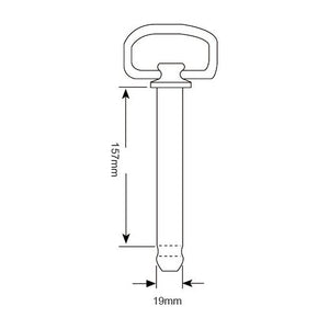 Hitch Pin with Chain & Linch Pin 19x157mm
 - S.903013 - Farming Parts
