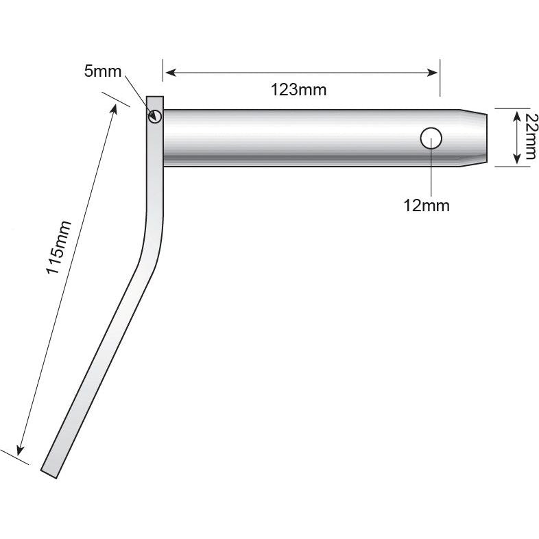 Lower link pin - Double shear 22x123mm Cat.1
 - S.908859 - Farming Parts