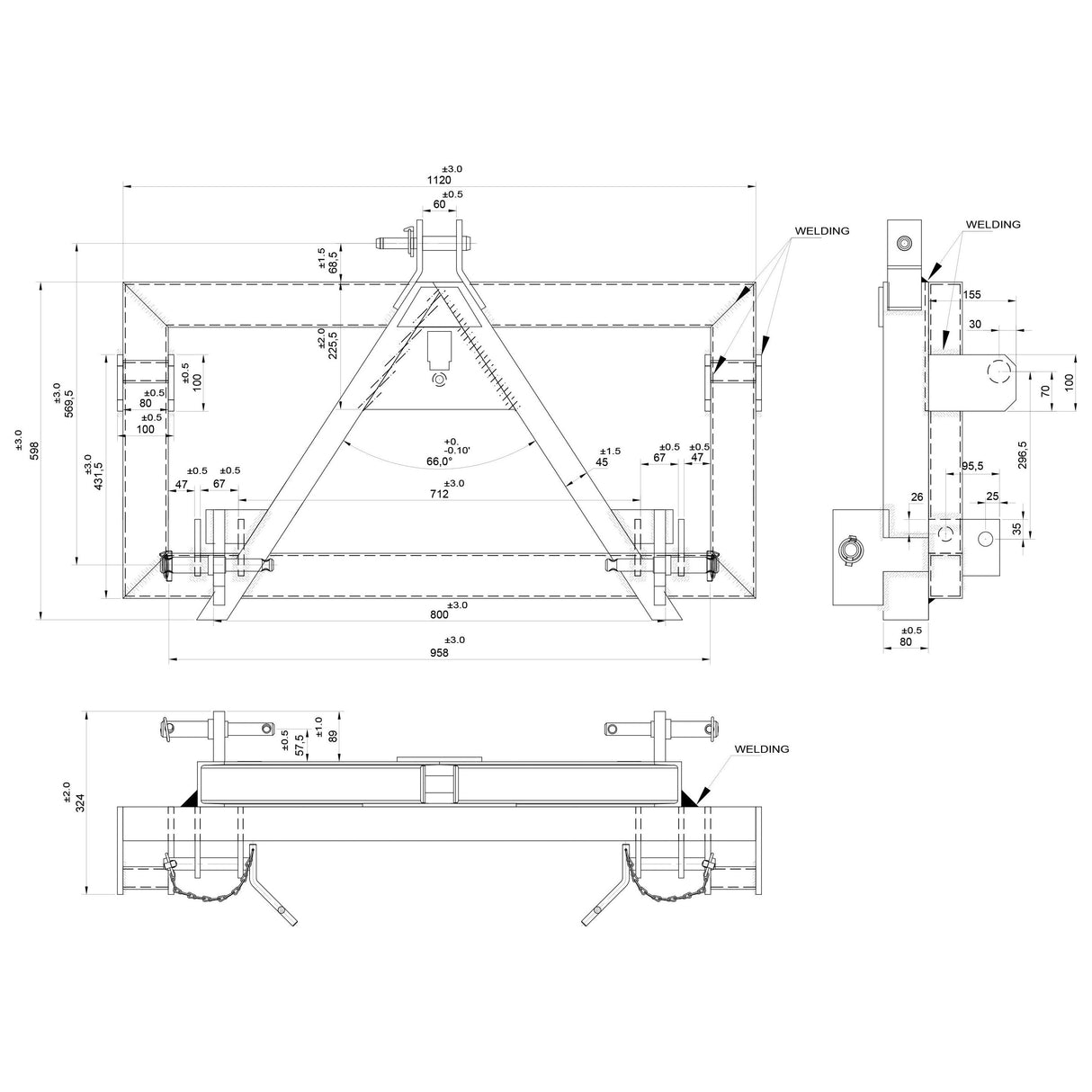 Adapter from Euro Norm to 3-point linkage (Cat. 2)
 - S.143494 - Farming Parts