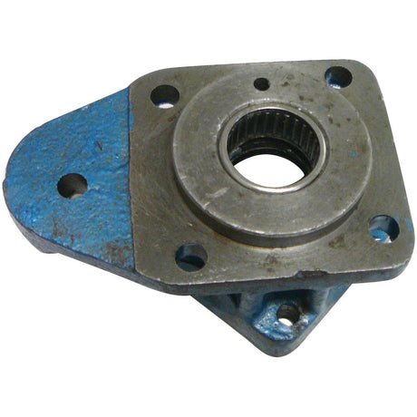 A Sparex Adaptor (Sparex Part No.S.61625) metal bearing housing with a blue painted mounting flange and multiple bolt holes, suitable for a Ford New Holland Steering Box Assembly.