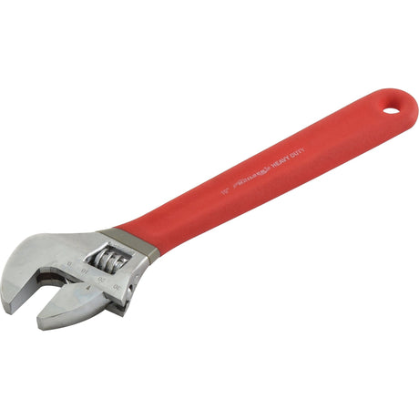 A Sparex adjustable spanner (Sparex Part No. S.752), 250mm (10") in length, featuring a red handle, steel jaw, and precise measurement markings on its metal surface.
