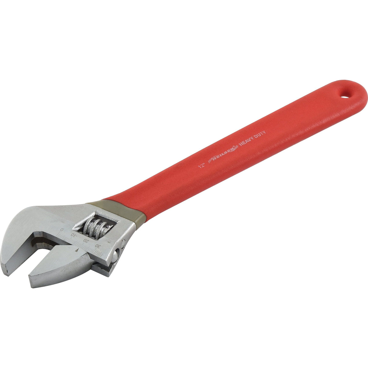 The Adjustable Spanner by Sparex, with a length of 300mm (12''), features a durable steel construction and a red handle, all set against a white background.