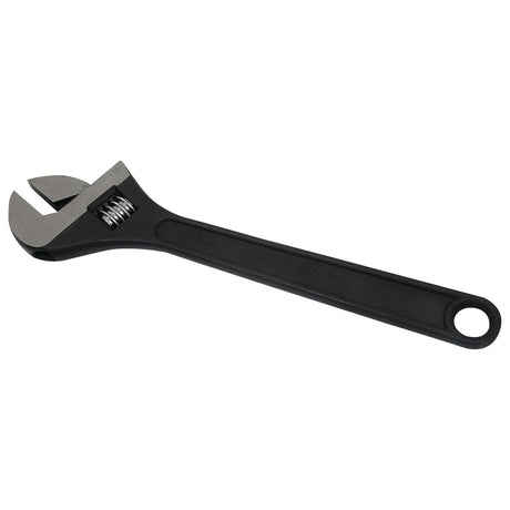 A Sparex Adjustable Spanner, 300mm (15''), featuring a black finish with a steel jaw and a hole at the end of the handle.