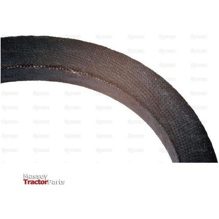 Close-up of a curved rubber part labeled "Sparex" in the bottom left corner, which resembles a V Belt - B Section - Belt No. B31 | Sparex Part No.S.18822.