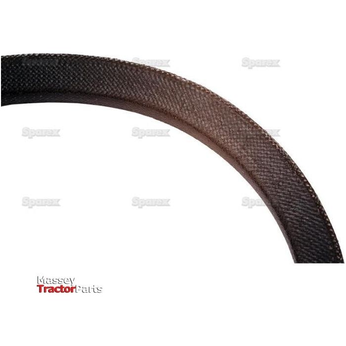 Close-up image of a section of a dark-colored braided hose against a white background. Brand logos from "Massey Tractor Parts" and "Sparex", featuring the product "Drive Belt - AV10 Section - Belt No. AV10x1065 | Sparex Part No.S.57820", are faintly visible in the background.