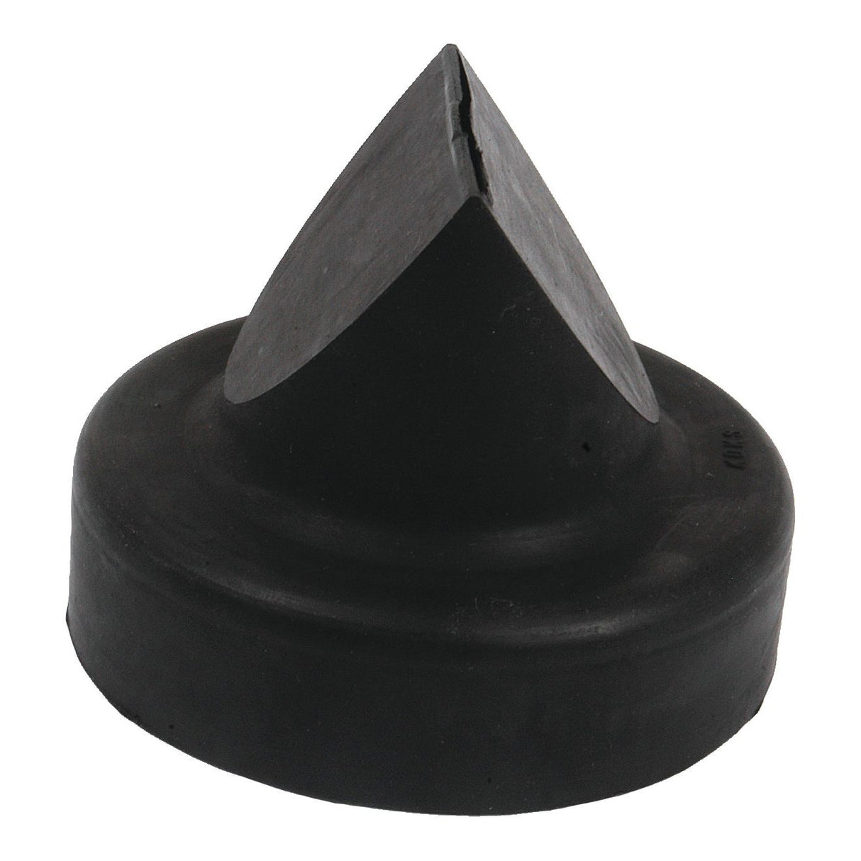 A black rubber, cone-shaped plug with a broad circular base, ideal for use as an air cleaner dust valve in John Deere and Massey Ferguson equipment, branded as Sparex Air Cleaner Dust Valve (Part No. S.75832).