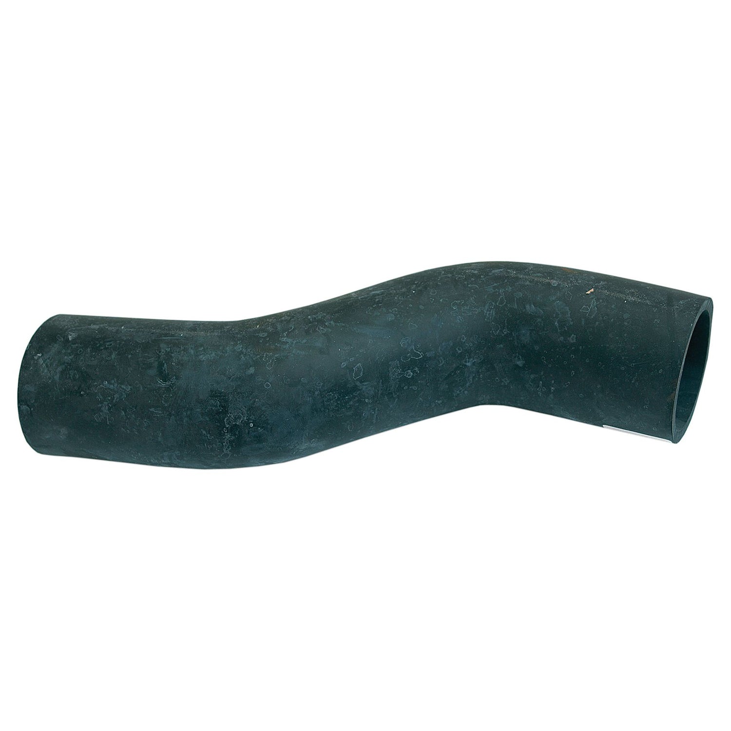The Sparex Air Cleaner Hose, Part No. S.41378, is a black rubber hose with a slight S-curve, featuring a smooth surface and open ends. Ideal for Massey Ferguson equipment, this hose ensures optimal performance.