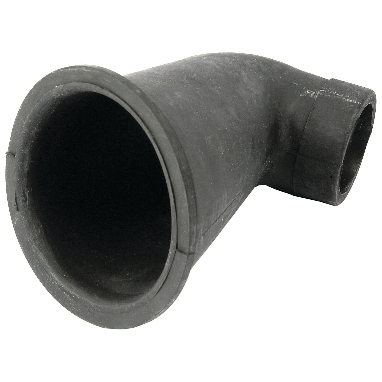 Image of the Air Cleaner Hose | Sparex Part No.S.42566 by Sparex, a black rubber elbow joint pipe designed for connecting sections of plumbing, ductwork, or an air cleaner hose at a 90-degree angle. Made from durable rubber material.