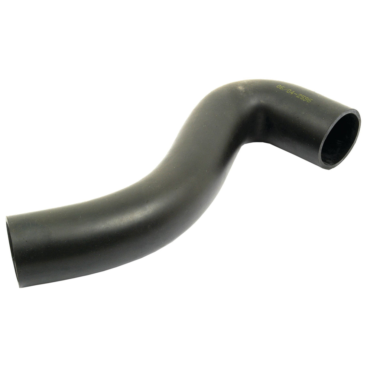 The Air Cleaner Hose, Sparex Part No. S.66927, features an S-shaped design with open ends on both sides and is suitable for Ford / New Holland models. This black rubber hose is part of the Sparex brand collection.